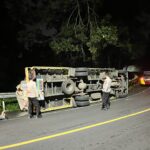 Quick Respon, Polsek Cikijing Tangani Laka Tunggal Akibat Sopir Mengantuk